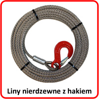 Liny nierdzewne z hakiem