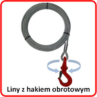 Liny z hakiem obrotowym